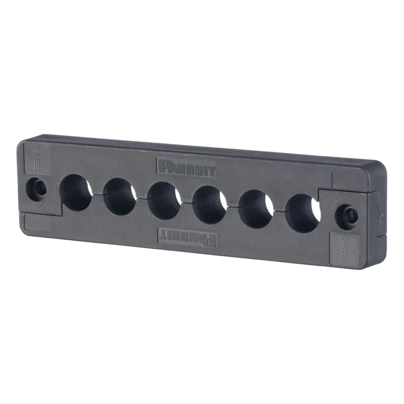 Pasacables de 6 Orificios en Línea 4.41" X 0.67" IP65, para Cables Terminados, Color Negro PANDUIT CEST2-A6