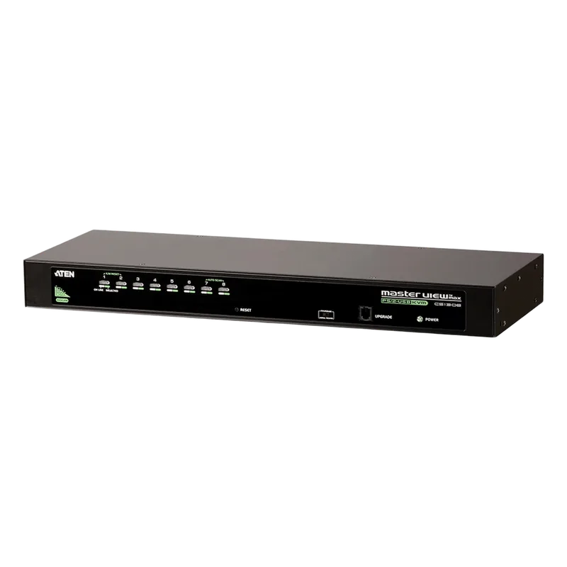 Conmutador KVM VGA PS/2-USB de 8 puertos /Cascada/W/(EE.UU./UE/SALIDA) ADP. ATEN CS1308