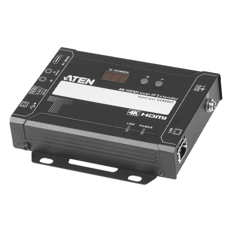 Transmisor Video sobre IP HDMI | 4K Ultra HD 4096x2160 @ 30Hz | Compresión Lossless con Latencia Ultra Baja | PoE Integrado | Video Wall 8x8 | Control RS-232 e IR | Compatibilidad con Aplicación Móvil | Escalabilidad Ilimitada VE8950T