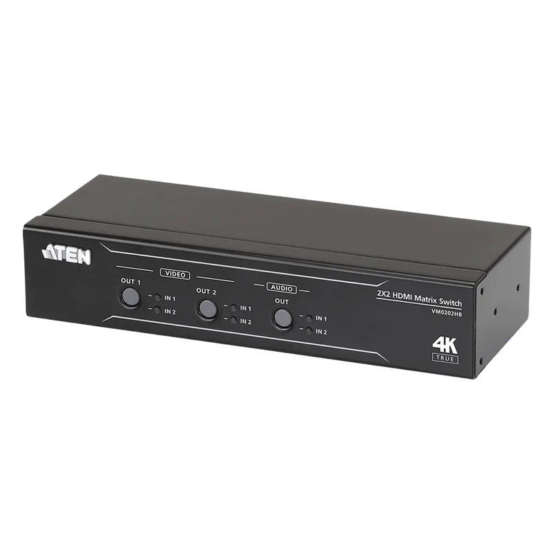Conmutador matricial HDMI 2 x 2 True 4K con desembebedor de audio ATEN VM0202HB