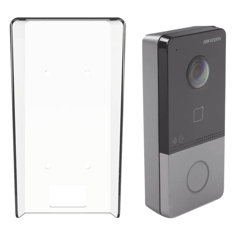 Kit Videoportero IP + Carcasa protectora 2 Megapixel / PoE Estandar / IP65 / Apertura desde Hik-connect / Soporta 1 Departamento y Hasta 6 Monitores / Soporta Tarjetas Mifare / 1 Salida Relay HIKVISION DS-KV6113-PE1(C)/K