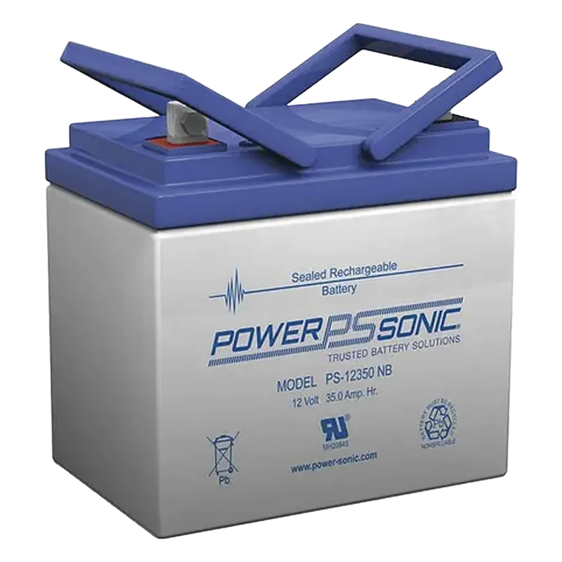 Batería 12V, 35AH, Para Respaldo, Tecnologías AGM/VRLA, 5 Años Vida Útil, Terminales NB, Reconocida UL POWER SONIC PS-12350-NB