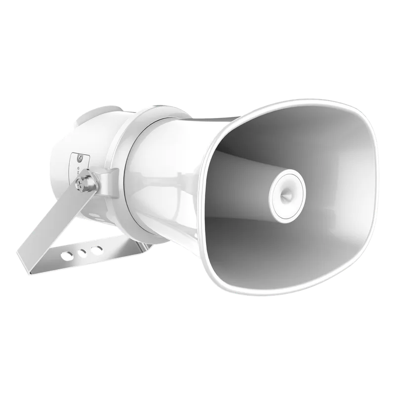 Altavoz IP Tipo Trompeta | 7 Watts | PoE+ | Integración con Hik-Central Professional | Reproducción de Audio vía Red | IP67 | Salida de 12 VCD | Metal | compatible con Hik-Connect HIKVISION DS-QAZ1307G1T-E