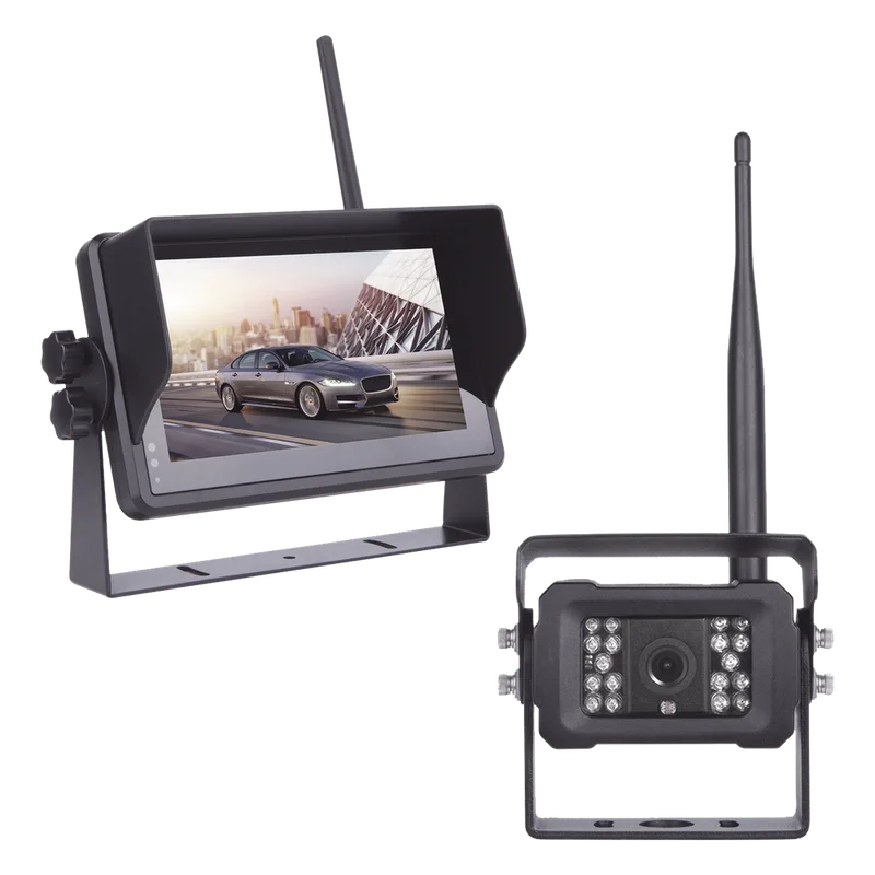 Sistema Profesional Inalámbrico de Cámara de Reversa Infrarroja y Monitor Touch de 7" para Vehículos de Trabajo y Montacargas EPCOM EP175J