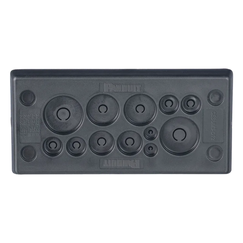 Pasacables Rectangular de Membrana, IP66, 3.39" x 1.42", 12 orificios, para Cables no Terminados. Color Negro PANDUIT CESUM3-D12