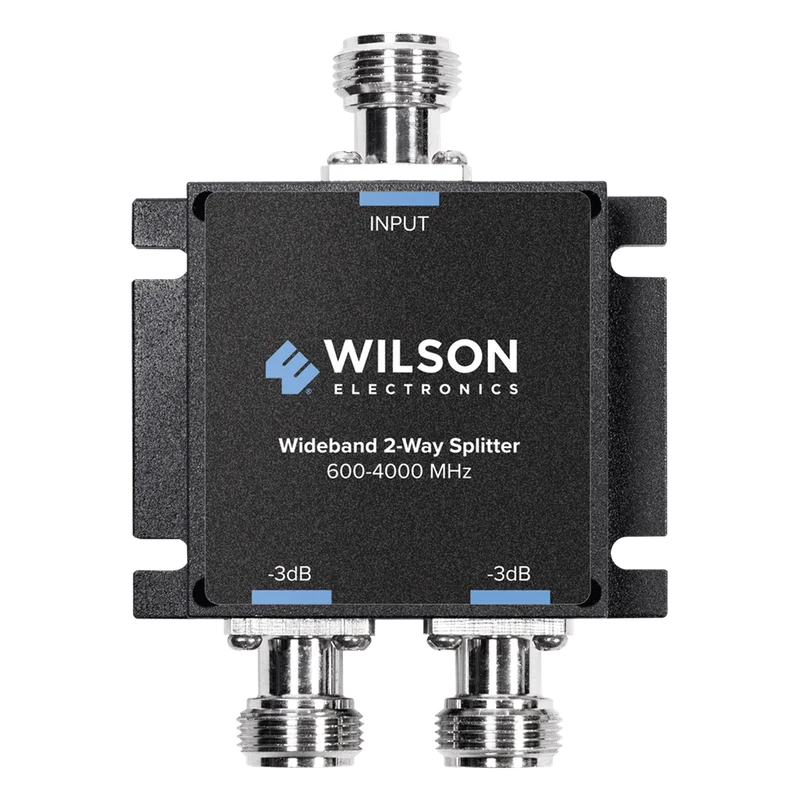 Divisor de potencia (Splitter) de dos vías para 600-4000 MHz. WILSONPRO / WEBOOST 859-105