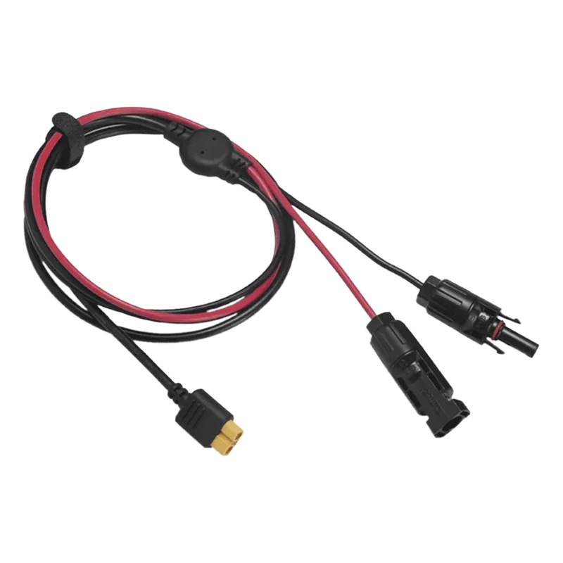 Cable 2.5 m, Negro, Calibre 12 AWG con Terminales MC4 Macho y Hebra para Terminal XT60 ECOFLOW LMC4XT60I2.5M