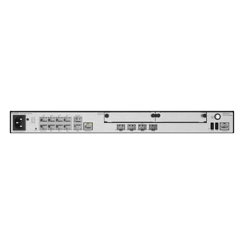 Router Empresarial / 2 puertos 10/100/1000 Mbps combo 2 puerto SFP + 1 puerto SFP+ (WAN) / 8 puerto 10/100/1000 Mbps(WAN/LAN) / Rendimiento 6 Gbps / VPN / Balanceo de Cargas / Hasta 1200 Clientes / Administración Nube Gratis HUAWEI AR730