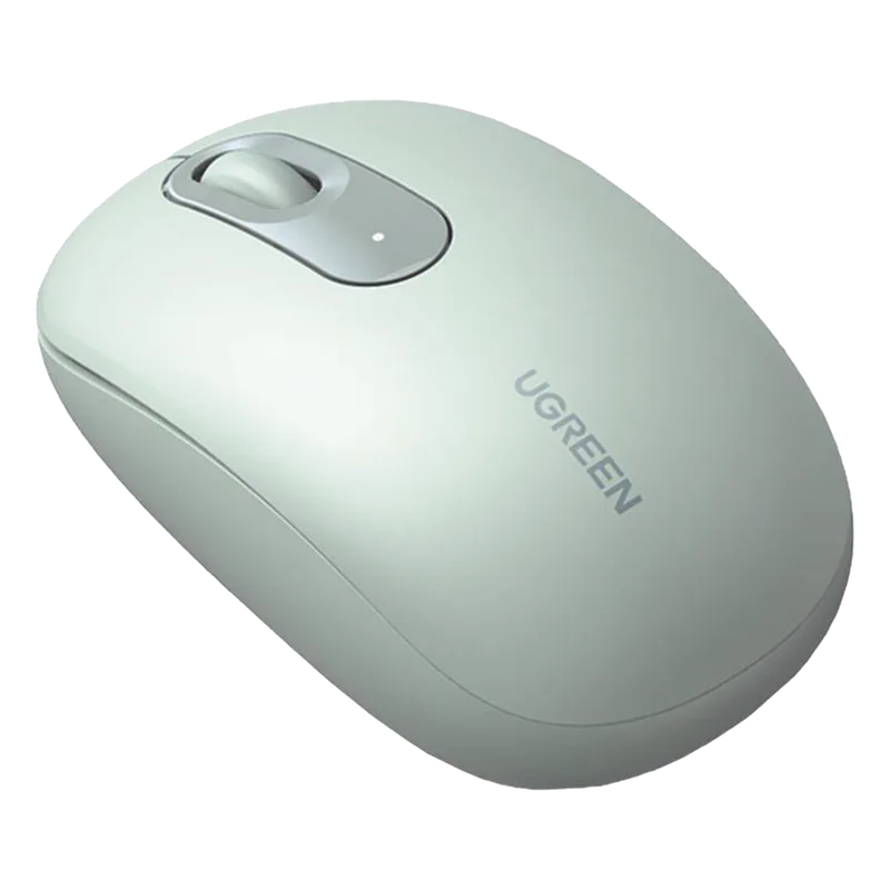 Mouse Inalámbrico 2.4G 800/1200/1600/2400 DPI | Función de 3 botones | Alcance 10m | Silencioso | Ergonómico | Anti-caída y Anti-interferencias | Batería Alcalina AA incluida | Color Green. UGREEN 90672