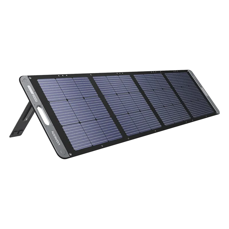 Panel Solar Plegable 200W / Recomendado para el Power Station Portable de 1200W UGREEN / Alta Eficiencia de Conversión / Alineación Inteligente de la Luz Solar / Resistente Al Agua y Duradero / Incluye Cable XT60 Macho a Macho 2m. 15114