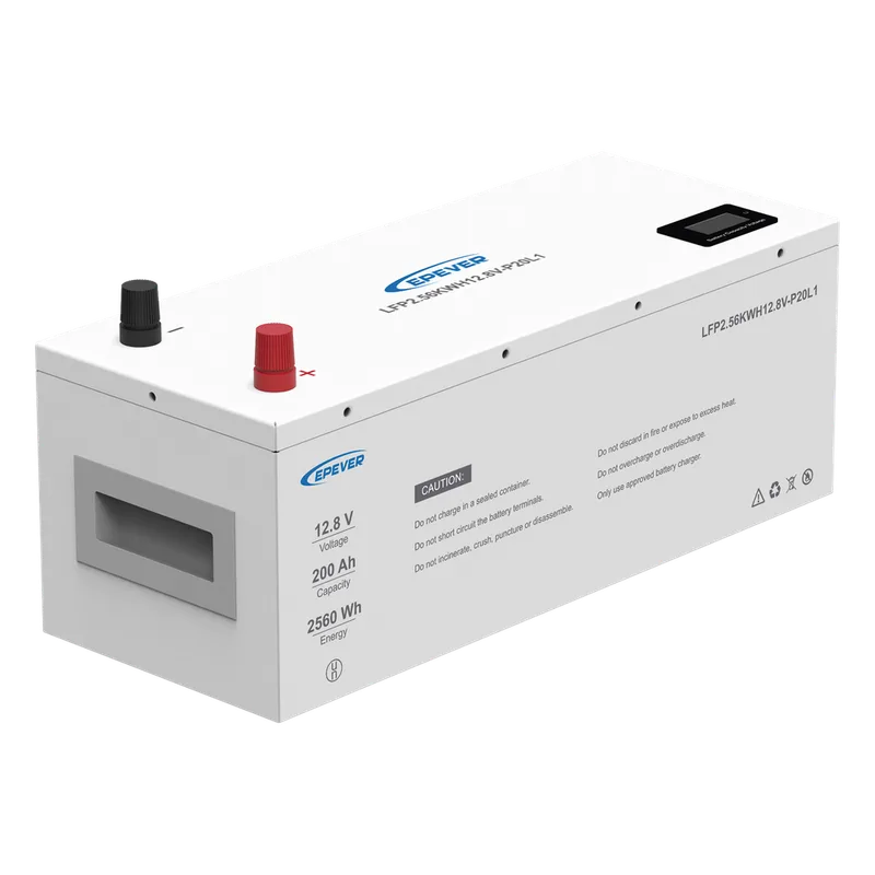 Batería de litio LiFeO4 12.8Vcc, 200Ah, 2.56Kwh, Pantalla LCD para Monitoreo Local, Carcasa Metálica EPEVER LFP200EP128