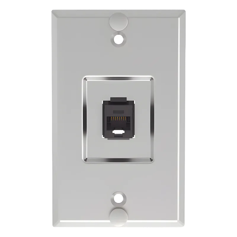 Placa de Pared Telefónica, Salida de 1 Puerto Keystone, con Jack Cat6 Estilo 110 de Impacto, de Acero Inoxidable PANDUIT KWPK6