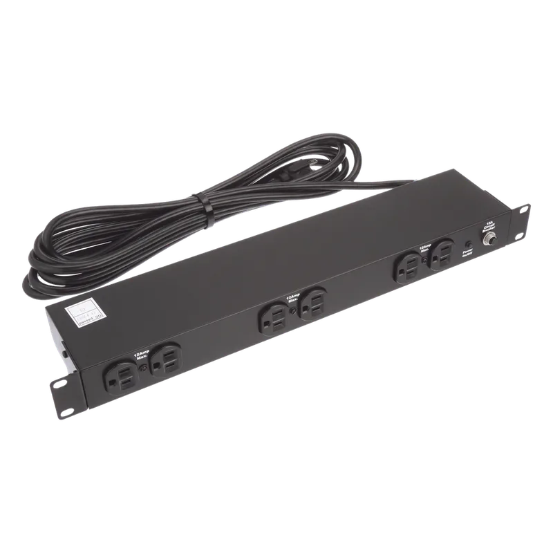 PDU Básico de Montaje en Rack, Con 6 Salidas Frontales NEMA 5-15R, Enchufe de Entrada NEMA 5-15P, de 19in, 1UR, 15 Amp, 120 Vca HOFFMAN DP1N190615