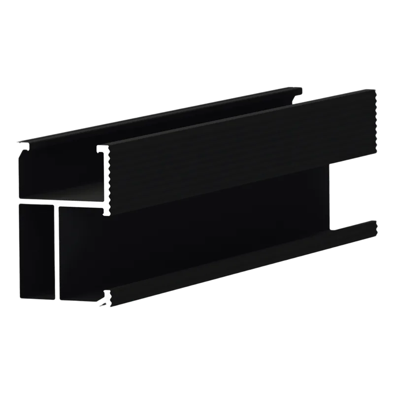 Riel 8 con anodizado negro para montaje de módulos fotovoltaicos de aluminio anodizado de 2700mm. EPCOM POWERLINE EPL-SR8-2700BLK