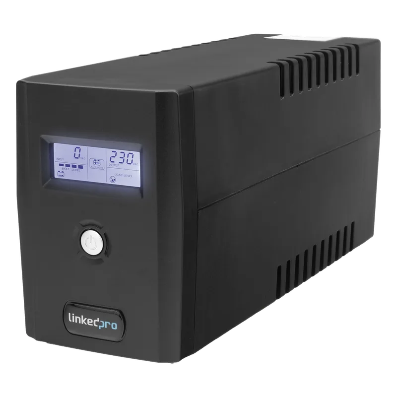 UPS 800VA/480 W Pantalla LCD / Línea Interactiva 120Vca / 6 tomas 5-15R (4 Respaldadas) / Regulación de Voltaje / Protección RJ45 LINKEDPRO BY EPCOM LP800LCD