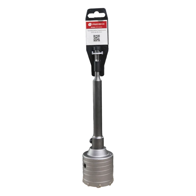 Broca Pasamuros SDS, Sacabocado para Concreto de 65mm con Extensión de 220mm PRECISION PST-C02-003
