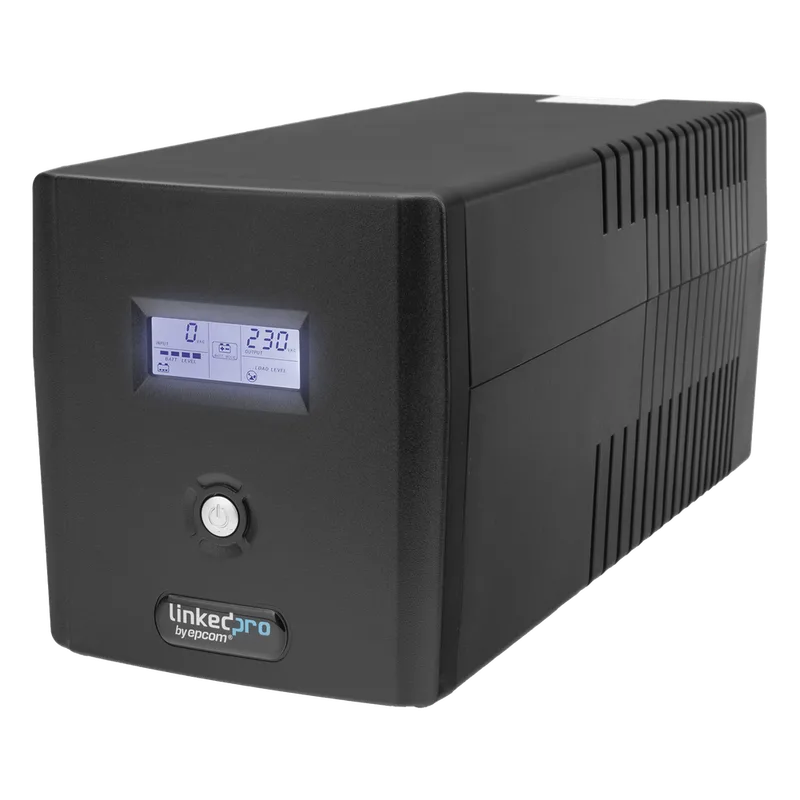 UPS 1200VA/720W Pantalla LCD / Línea Interactiva 120Vca / 6 tomas 5-15R (4 Respaldadas) / Regulación de Voltaje / Protección RJ45 LINKEDPRO BY EPCOM LP1200LCD