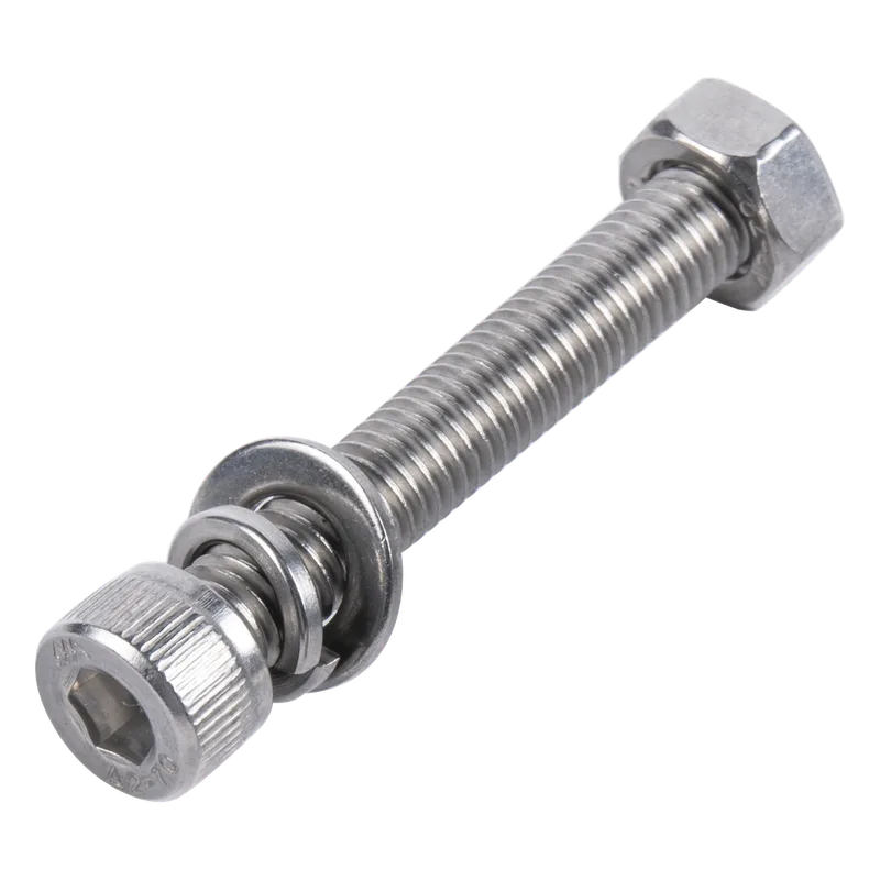 Tornillo Allen Milimétrico de Acero Inoxidable M8-1.25 x 50/ Incluye Tuerca, Arandela Plana y Arandela Presión / Para Montajes de Módulos Solares / Bolsa con 6 piezas. DMT KDMT-BOLT-850