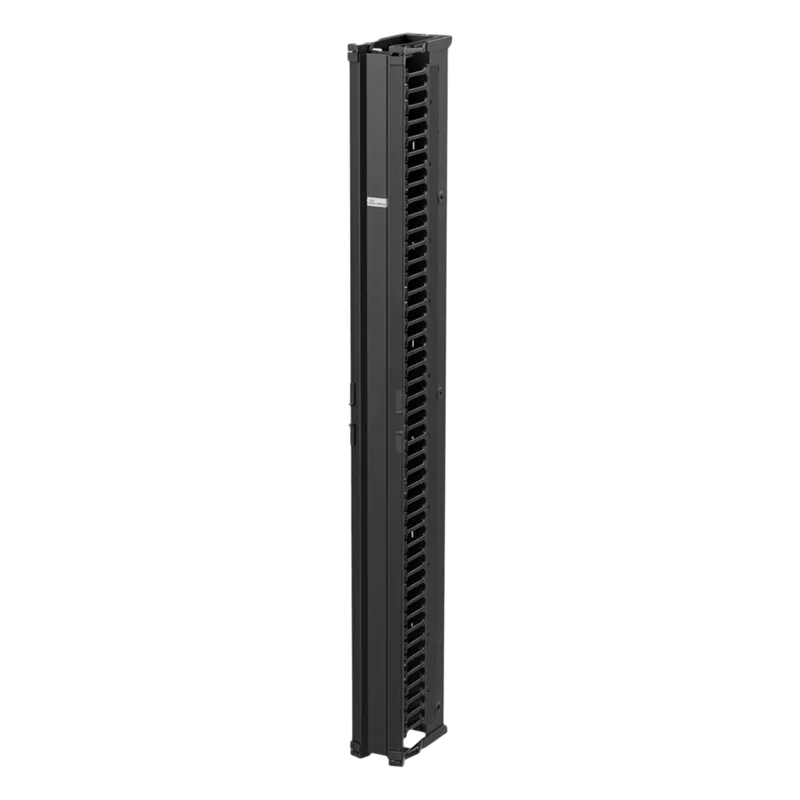 Organizador Vertical CableTek, Sencillo (Solo Frontal), Para Rack Abierto de 45 Unidades, 6 in de Ancho, Color Negro HOFFMAN DV6S7