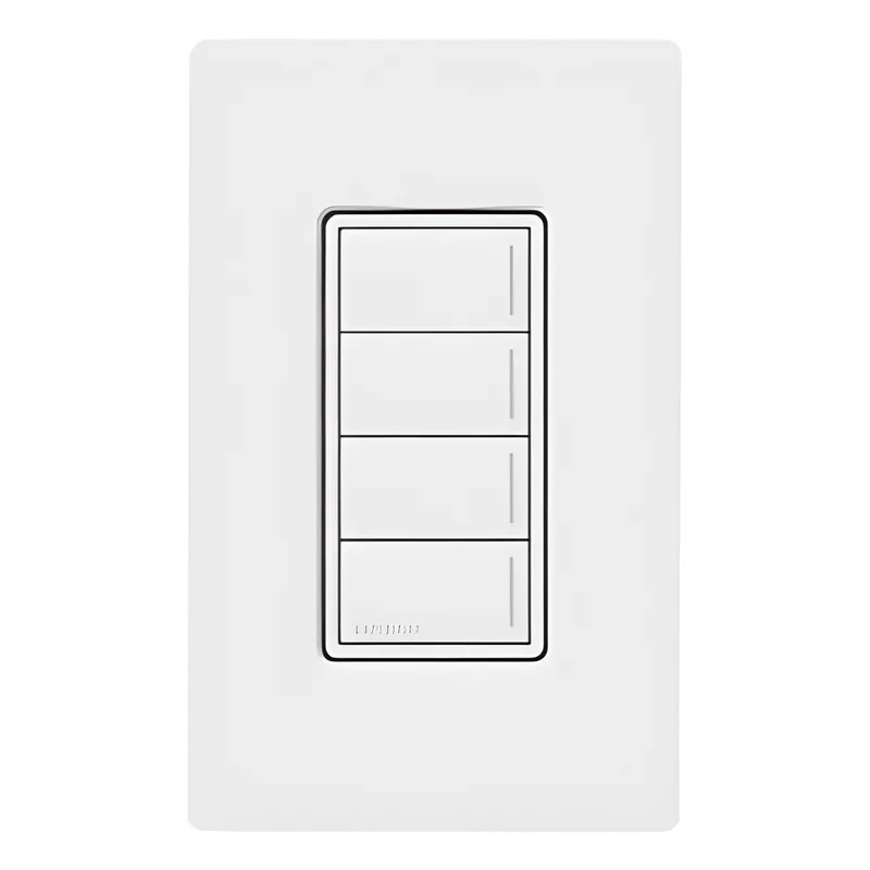 Botonera de pared Sunnata con 4 botones de escena, retroiluminada, blanco, para RadioRA 3 LUTRON RADIORA 3 RRSTHN4BWH