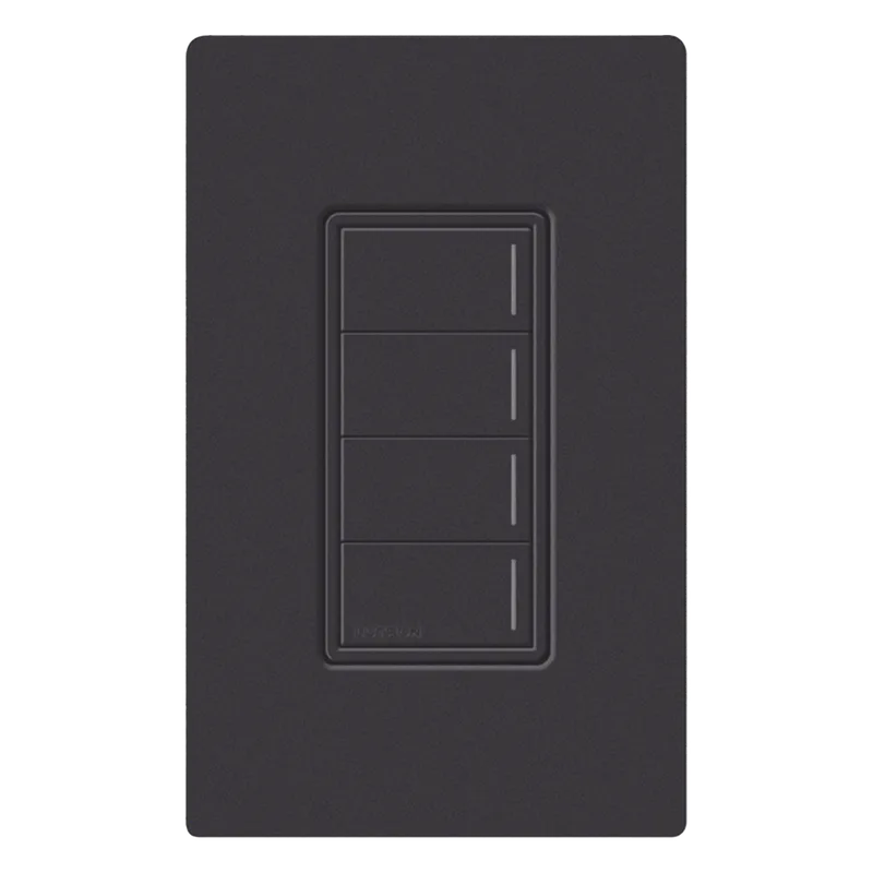 Botonera de pared Sunnata con 4 botones de escena, retroiluminada, acabado Midnight, para RadioRA 3 LUTRON RADIORA 3 RRSTHN4BMN