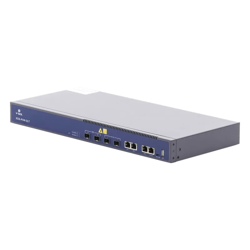 OLT Dual de 2 Puertos XGSPON/GPON / 4 Puertos Uplink (2 Puerto Gigabit RJ45 + 2 Puertos SFP/SFP+) / Hasta 512 ONUs V-SOL V1600-XG02
