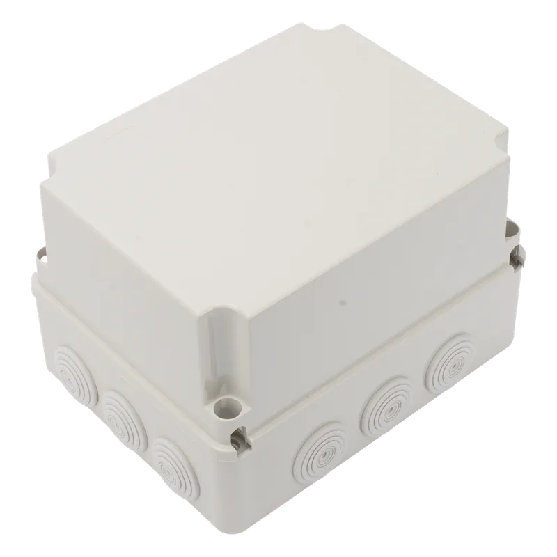 Caja Derivación-Conexión de Plástico (190 X 240 X 165 mm) con 12 Glándulas de Goma. Para Instalaciones Comerciales, Residenciales e Industriales. Incluye Tornillería para su Tapa. Funciona También como Registro. PRECISION PST-1924-1ER