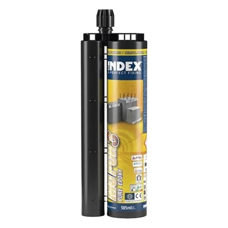 Resina Epoxico Puro 3:1 para Concreto Fisurado y Armado, Taladros Inundados, Vibraciones y Aplicaciones Estructurales / Curado Lento / Para Cargas Sísmicas Categoría C1 y C2 / Contenido 385 ml. INDEX MOPUR30385
