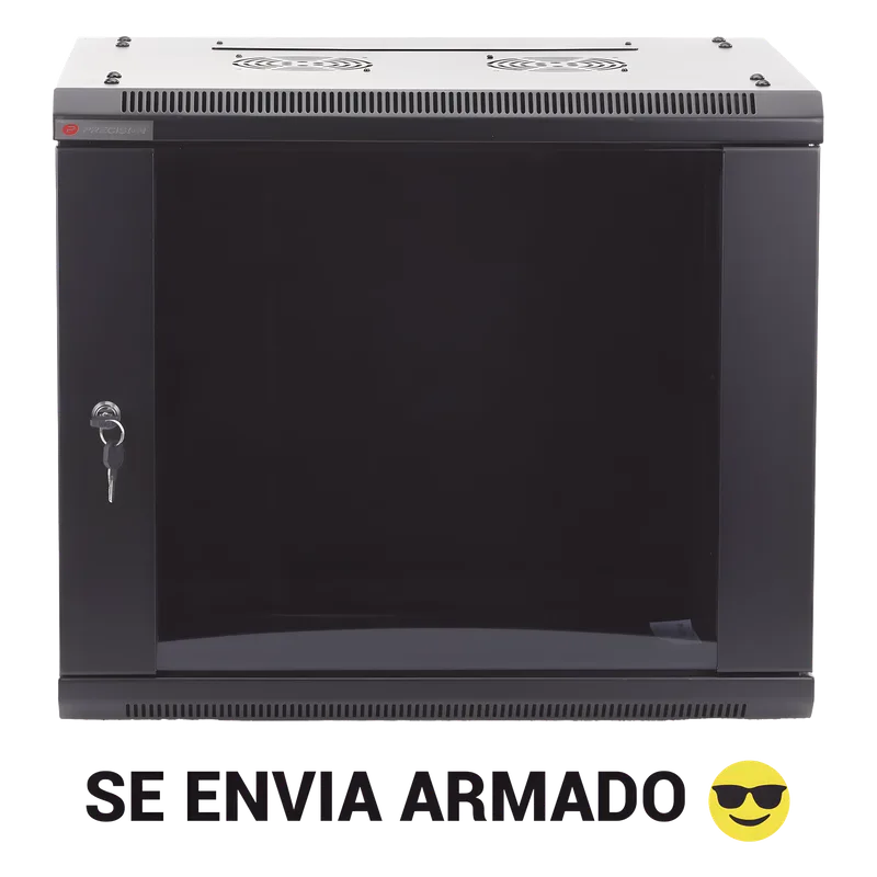 Gabinetes PRECISION, Con Puerta Perforada, de 19in, 6UR, 450mm de Profundidad, Color Negro PSTC-06-645-BDP