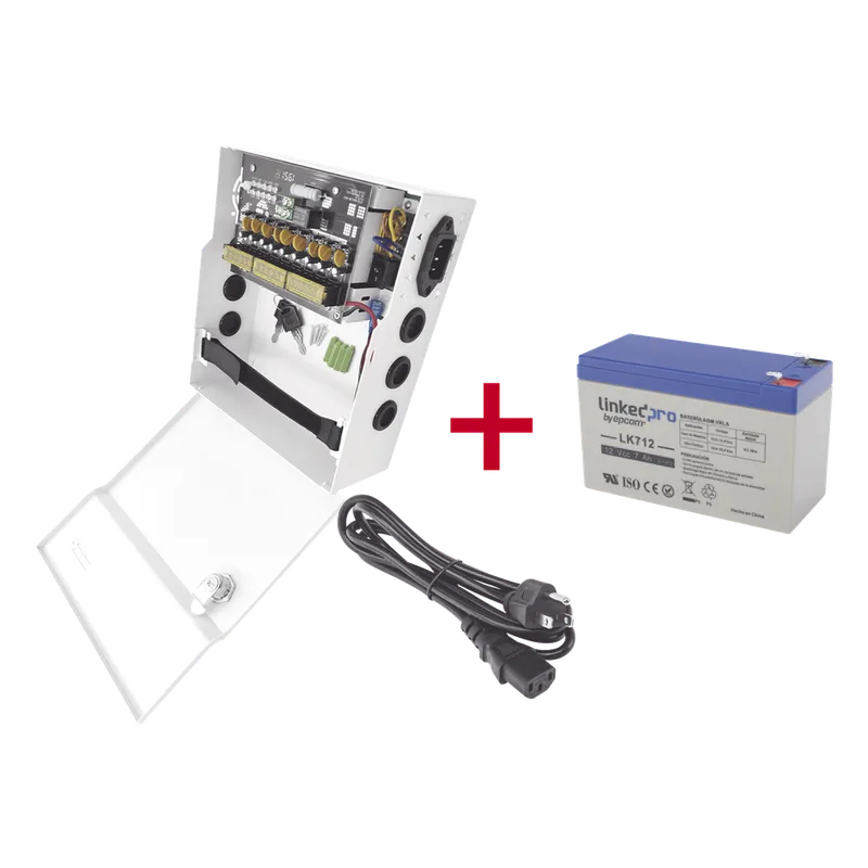 Kit / Fuente PLK12DC8ABK + Batería incluída LK712 EPCOM POWERLINE PLK12DC8ABK/K