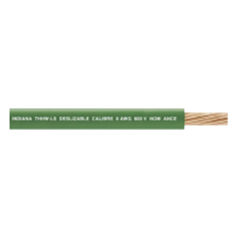 6 AWG / Cable Eléctrico / 1 Conductor / Cobre / Recubierto THW-LS / 19 Hilos / Color Verde / 300 metros INDIANA SLY-291-GRN/300
