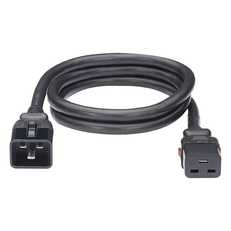 Cable de Alimentación Eléctrica Con Bloqueo de Seguridad, de IEC C20 a IEC C19, 60 cm de Largo, Color Negro, Paquete de 10 Piezas PANDUIT LPCB11-X
