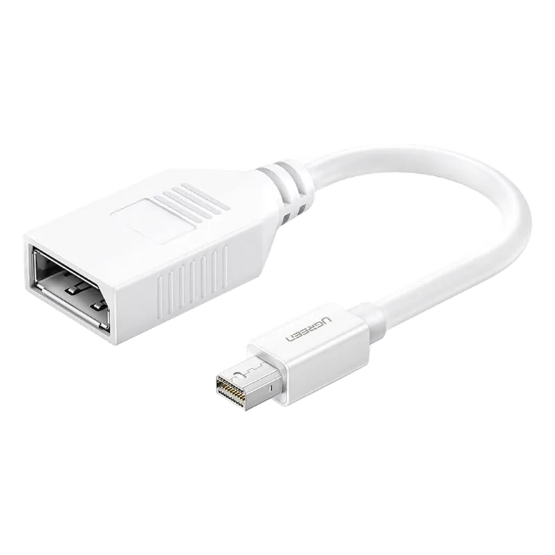 Cable Mini DP Macho a DP Hembra | Thunderbolt 2 | Version DP 1.2 | Soporta 4K*2K | Cable de 15 cm (5.91 Pulgadas) | Color Blanco. UGREEN 10445