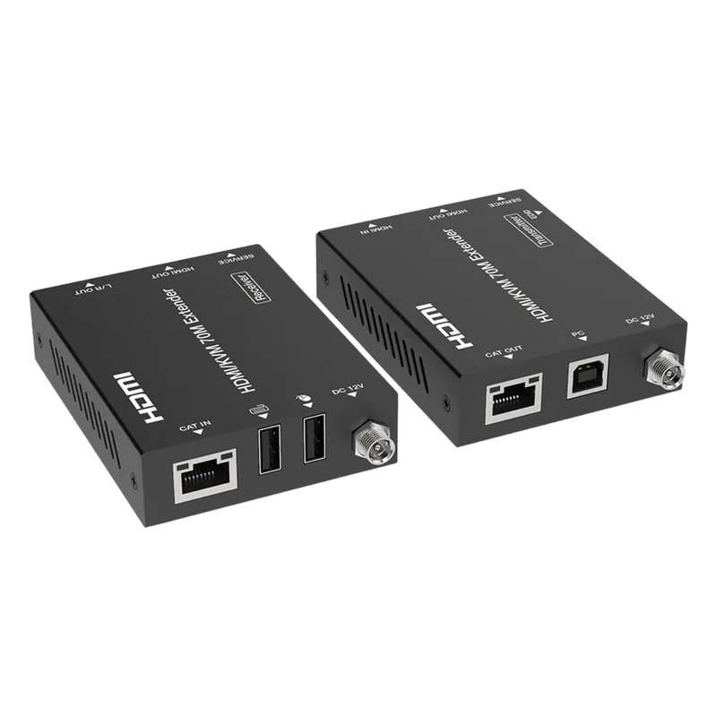 Kit Extensor HDMI con KVM | 70m | 4K2K@60Hz | 4:4:4 | HDMI2.0b y HDCP 2.2 | Salida de Audio 3.5mm | Admite PoC | Admite USB 1.1 EPCOM PROAUDIO EPC-EDB70K