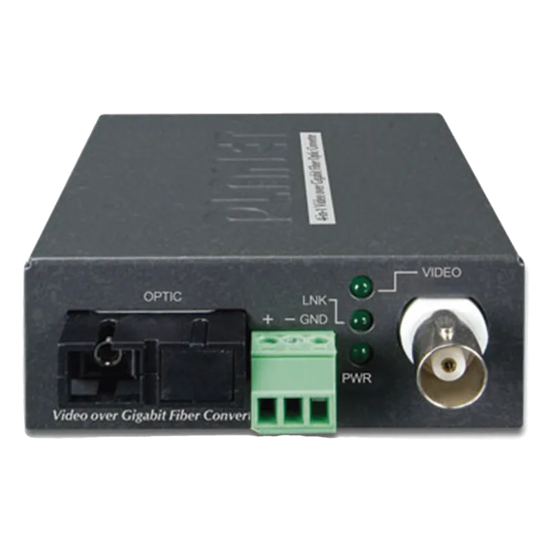 Kit Convertidor de Medios de Video Sobre Fibra Gigabit WDM-SC, Monomodo a 20 km, Tipo de Video AHD/TVI/CVI/CVBS PLANET VF-106G-KIT