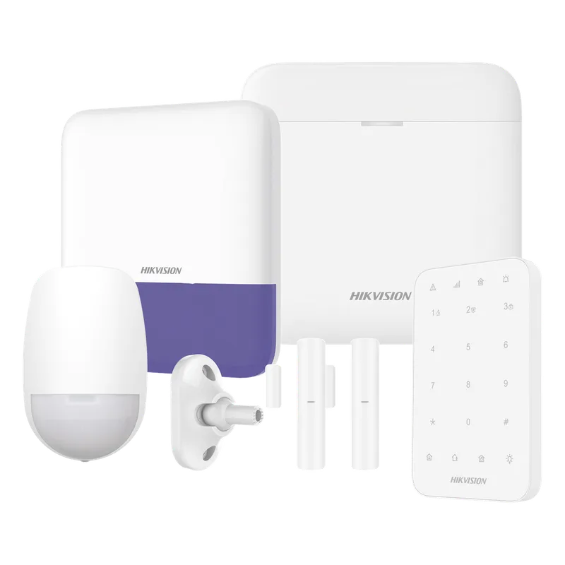 (AX PRO) KIT de Alarma AX PRO / Incluye: 1 Hub con bateria de respaldo / 1 Sensores PIR / 1 Montaje Universal para PIR / 2 Contactos Magnéticos / 1 Teclado / 1 Sirena Inalambrica Exterior / WiFi / Compatible con Hik-Connect P2P HIKVISION AXPRO-KIT-KEYPAD