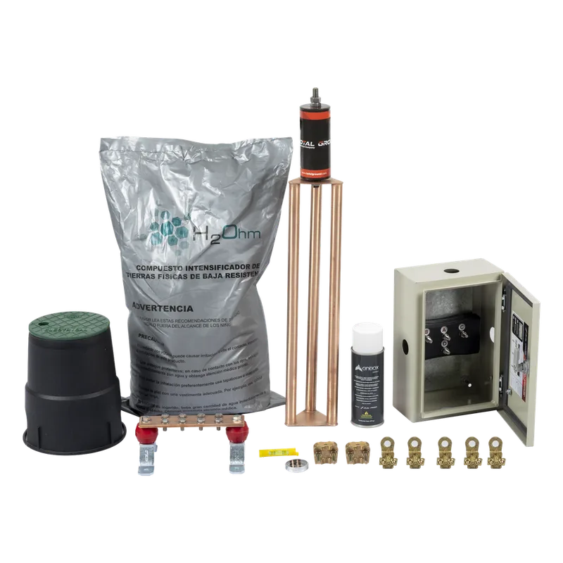 Kit de tierra Física Modelo TG45K con Electrodo Magnetoactivo 50 x 11.5 cm, Capacidad Max: 45 AMP TOTAL GROUND KIT-MASTER-45K-V2