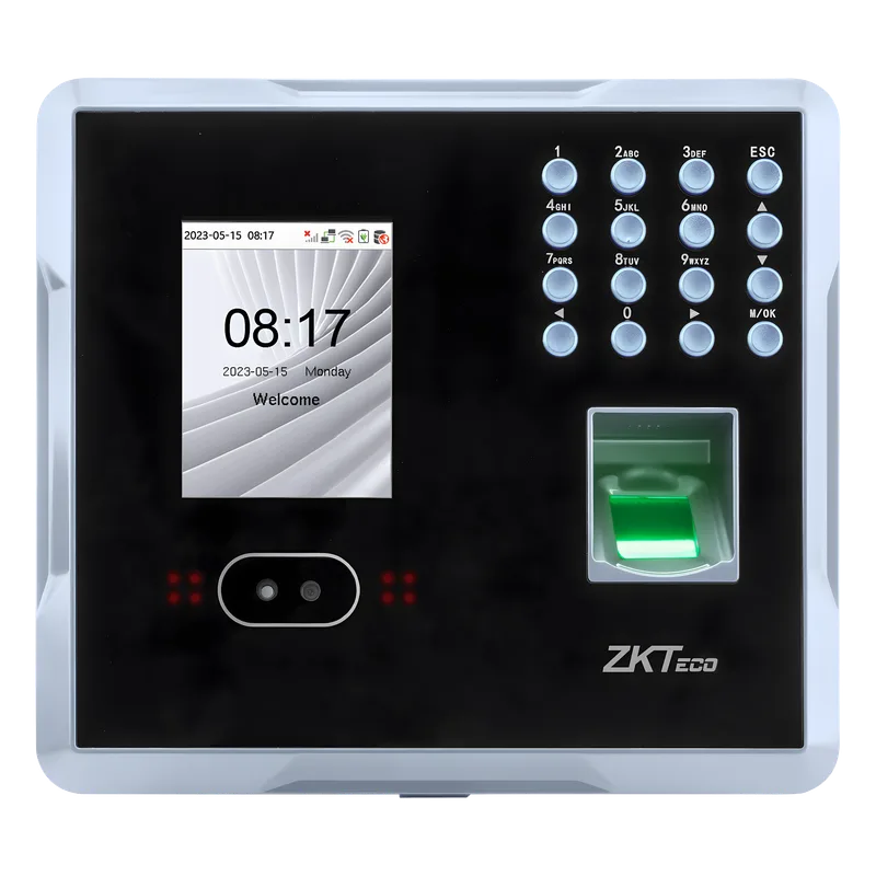 Terminal Multi-Biométrica de Asistencia y Control de Acceso / Reconocimiento Facial, Huella y Tarjeta / 2,000 Usuarios / 1,500 Rostros / 2,000 Huellas / 100,000 Eventos / TCP/IP Wi-Fi USB / ADMS / Pantalla 2.8" TFT ZKTECO MB160PLUS