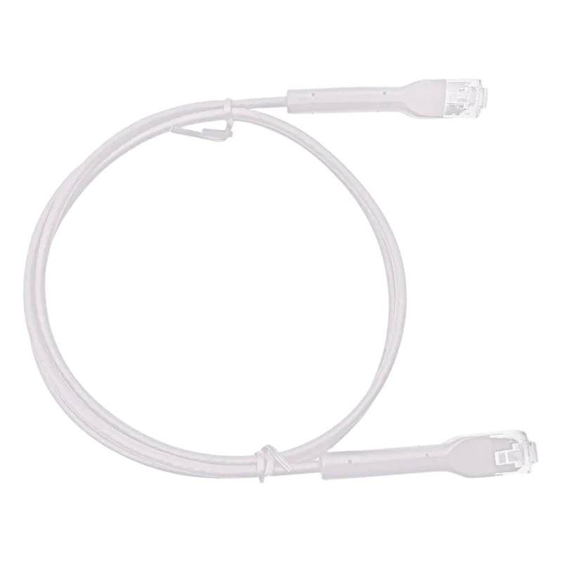 Mini Patch Cord Cat6 Ultra Slim 18 cm (7.09 Pulgadas) Blanco Ahorra Espacio sin Organizadores, con Bota Flexible LINKEDPRO BY EPCOM LP-PSLIM-018WH
