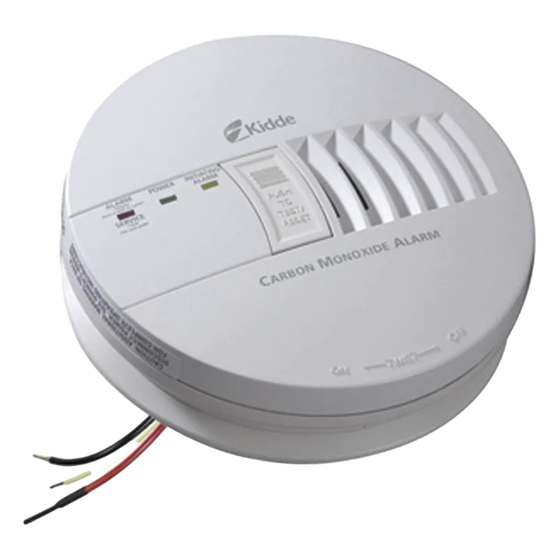 Alarma de monóxido de carbono alámbrica 120 V CA con respaldo de batería de 9 V e interconexión hasta 24 dispositivos, paquete de 6 KIDDE 21006406