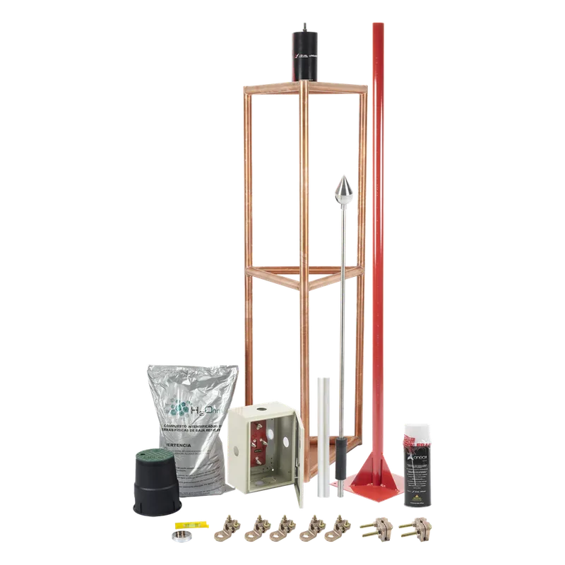 Kit Pararrayo con Accesorios para Protección de Diámetro de 300m. TOTAL GROUND KITMASTER05V2