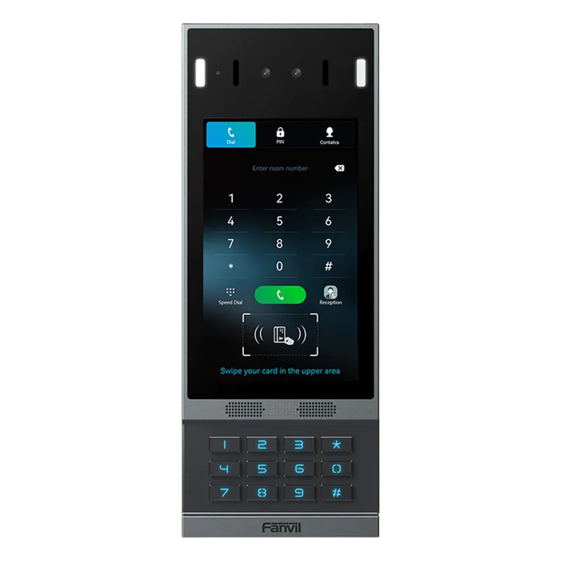 Videoportero SIP con Reconocimiento Facial / Pantalla Táctil IPS 7" / Cámara 2MP / 2 Relevadores / Teclado Retroiluminado / IP66 IK07 / PoE FANVIL I67