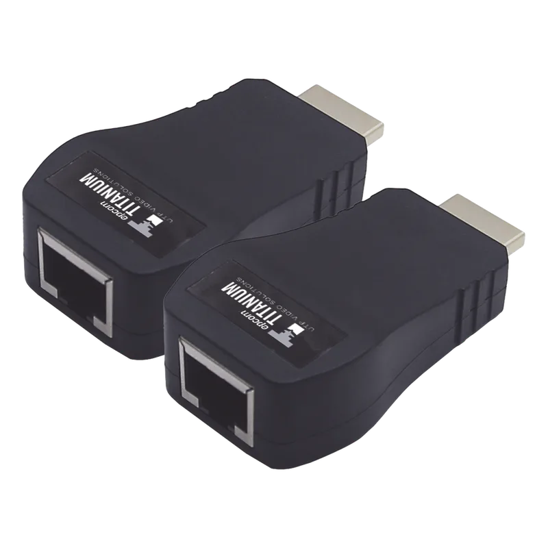 Kit Extensor 25m convertidor Señal HDMI a UTP (Cat5e/Cat 6) / Calidad PREMIUM EPCOM TITANIUM TTHDMI2RJ