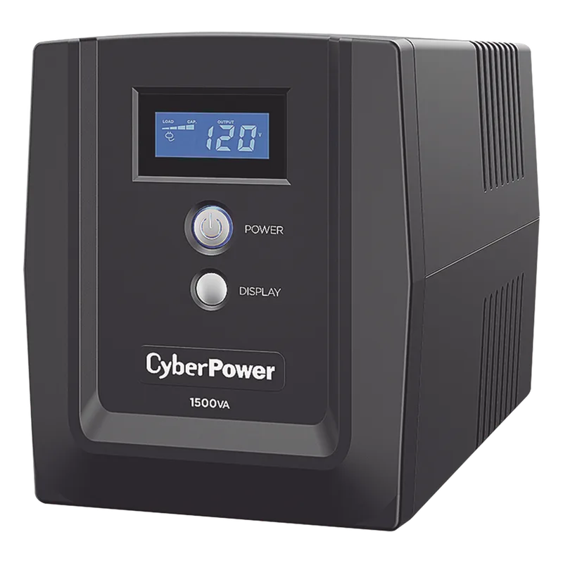 UPS de 1500 VA/900 W, Topología Línea Interactiva, Entrada 120 Vca NEMA 5-15P, y 8 Salidas NEMA 5-15R, Con Regulador de Voltaje (AVR) CYBERPOWER OM1500ATLCDA
