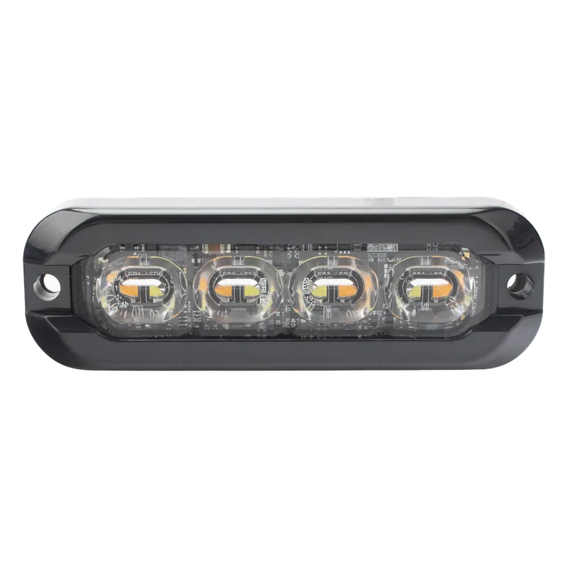 Luz Auxiliar Flexible de 8 LED, Ambar/Blanco, Lente Transparente ECCO ED3793AW