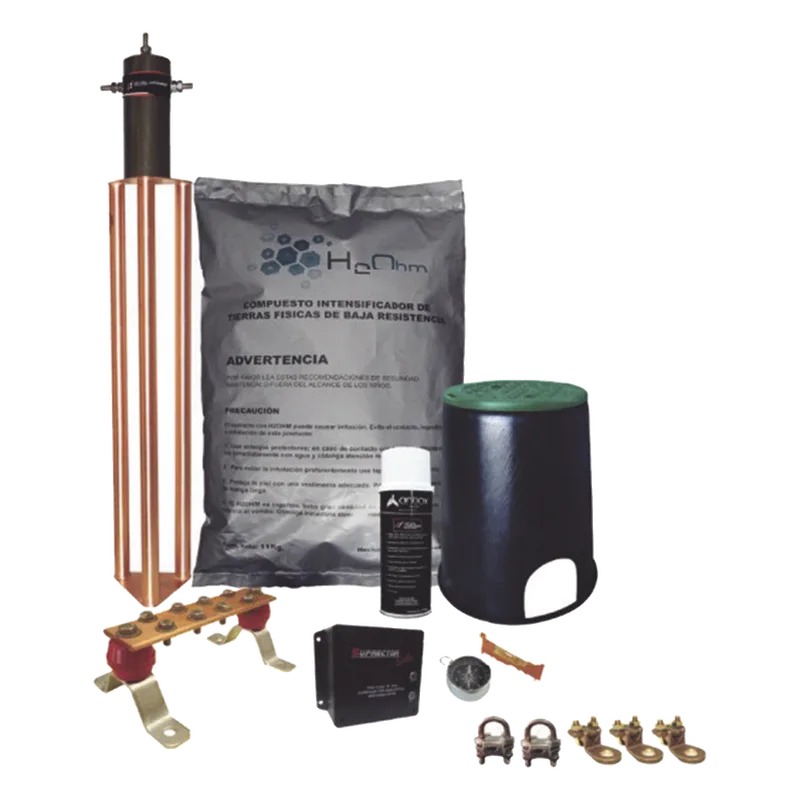 Kit de Tierra Física con Electrodo Magnetoactivo de 45 AMP Y Supresor de Picos SOHO TOTAL GROUND KITMASTERTG-CONMV2