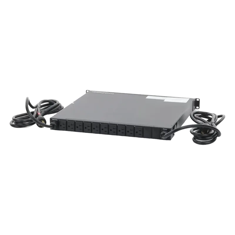 PDU Monitoreable de Transferencia Automática ATS (Fuente Redundante), Con 10 Salidas 5-15R, Enchufes de Entrada L5-20P, Instalación Horizontal de 19in, 1UR, 20 Amp, 120 Vca HOFFMAN NPATS11002