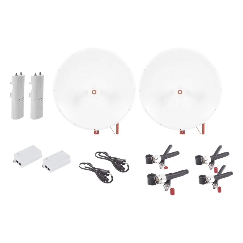 Kit completo de radio C5C con Antena TXP4865D34DP de 34 dBi, Frecuencia (4.9-6.5 GHz), para hasta 65 km, PoE, cable de alimentación y Jumpers Incluidos MIMOSA NETWORKS C5C-TXP34-KIT