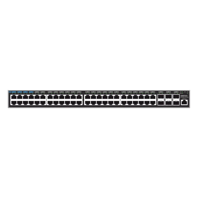 Switch Capa 3 Administrable / 48 puertos 10/100/1000 Mbps + 6 Puertos SFP+ de 10 Gigabits / Compatible con GWN Cloud. GRANDSTREAM GWN7816