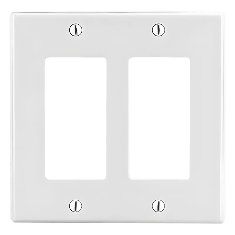 Tapa para Caja Multigang / Contacto Doble / Color Blanco. HUBBELL HUB-P262W
